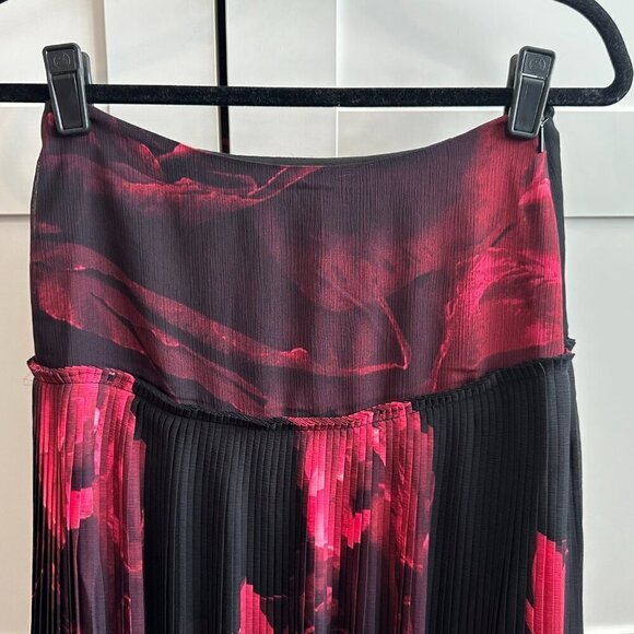 Ted Baker London Raychi Floral Print Tiered Pleated Hem A-Line Skirt US Size 2/3 - Picture 7 of 10